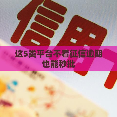 这5类平台不看征信逾期也能秒批