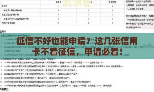征信不好也能申请？这几张信用卡不看征信，申请必看！
