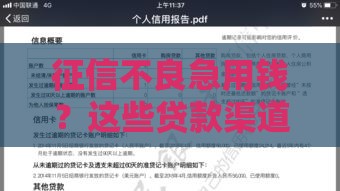 征信不良急用钱？这些贷款渠道或许能解燃眉之急