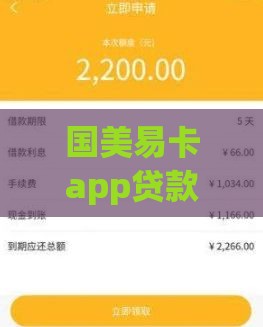 国美易卡app贷款真实使用攻略