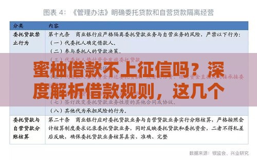 蜜柚借款不上征信吗？深度解析借款规则，这几个重点必须懂！