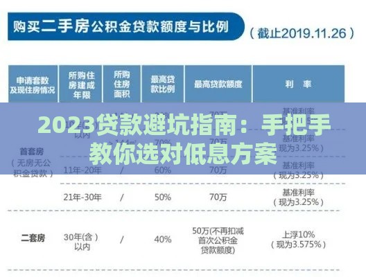 2023贷款避坑指南：手把手教你选对低息方案