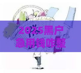 2025黑户急用钱咋整？试试这几个靠谱办法！