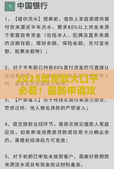 2025年贷款大口子必看！最新申请攻略全解析