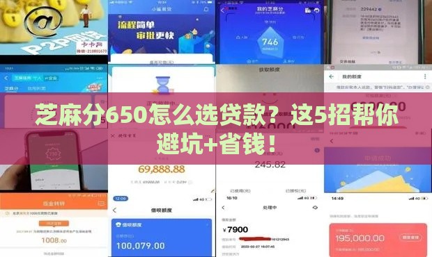 芝麻分650怎么选贷款？这5招帮你避坑+省钱！