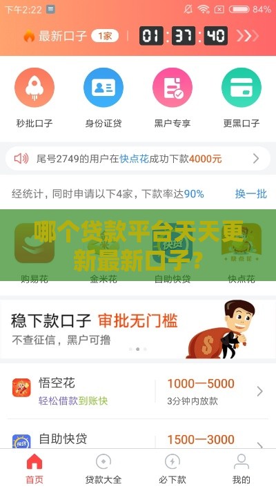 哪个贷款平台天天更新最新口子？