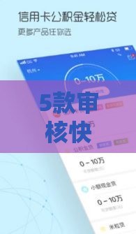 5款审核快放款稳的正规贷款软件推荐