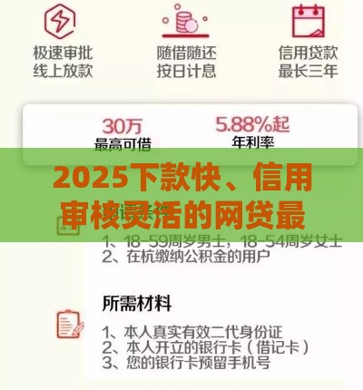 2025下款快、信用审核灵活的网贷最新攻略