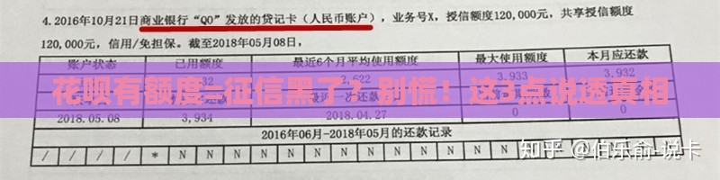 花呗有额度=征信黑了？别慌！这3点说透真相