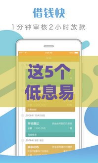 这5个低息易过的贷款口子手慢无