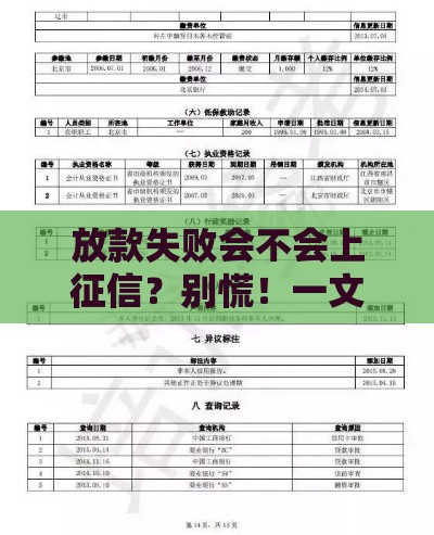 放款失败会不会上征信？别慌！一文讲透真实影响