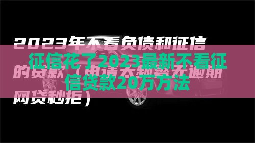 征信花了2023最新不看征信贷款20万方法