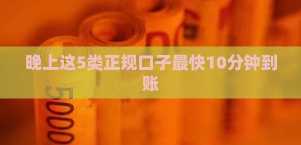 晚上这5类正规口子最快10分钟到账