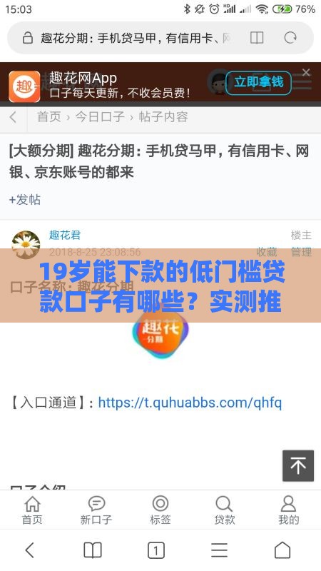 19岁能下款的低门槛贷款口子有哪些？实测推荐这5家