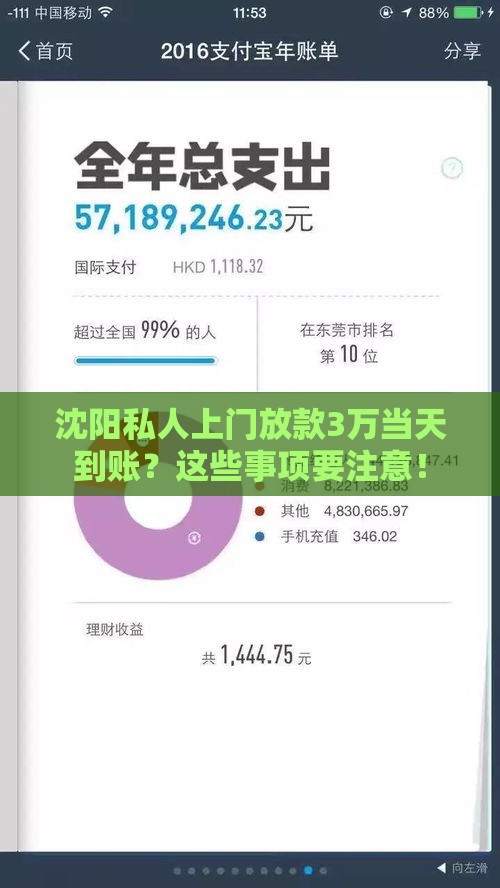 沈阳私人上门放款3万当天到账？这些事项要注意！