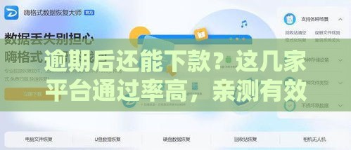 逾期后还能下款？这几家平台通过率高，亲测有效！