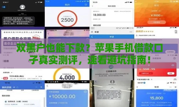 双黑户也能下款？苹果手机借款口子真实测评，速看避坑指南！