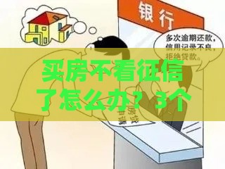 买房不看征信了怎么办？3个低门槛贷款方案帮你解决难题