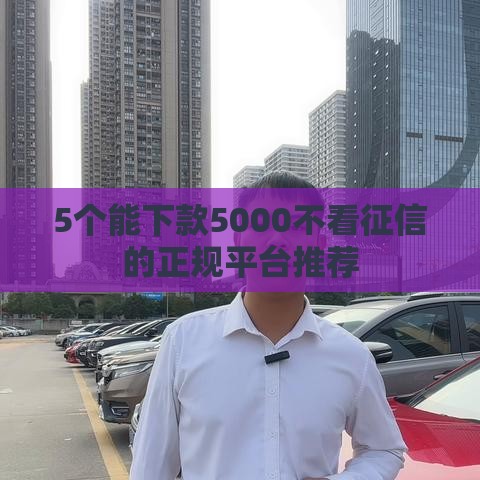 5个能下款5000不看征信的正规平台推荐