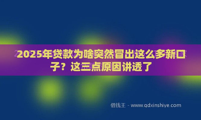 2025年贷款为啥突然冒出这么多新口子？这三点原因讲透了