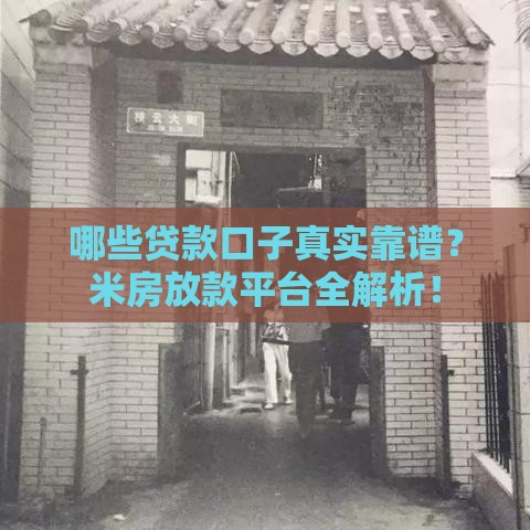 哪些贷款口子真实靠谱？米房放款平台全解析！