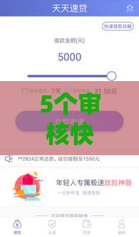 5个审核快、征信宽松的借款渠道推荐
