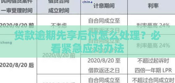 贷款逾期先享后付怎么处理？必看紧急应对办法