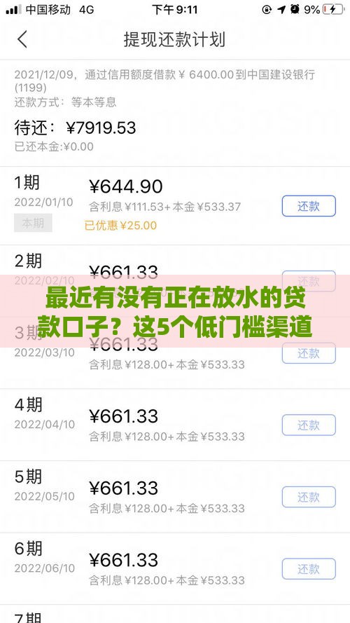 最近有没有正在放水的贷款口子？这5个低门槛渠道别错过！