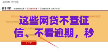 这些网贷不查征信、不看逾期，秒下款到账！