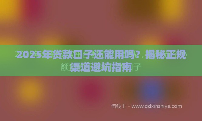 2025年贷款口子还能用吗？揭秘正规渠道避坑指南