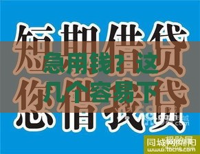 急用钱？这几个容易下款的口子靠谱吗？实测避坑指南