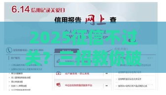 2025征信不过关？三招教你破解贷款难题！