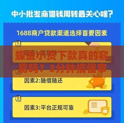 蝶金小贷下款真的容易吗？3分钟搞懂审核流程和避坑攻略
