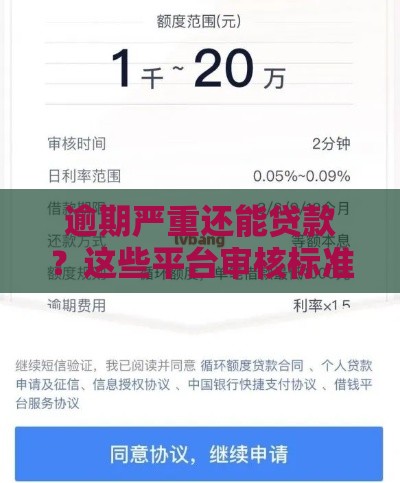 逾期严重还能贷款？这些平台审核标准要了解