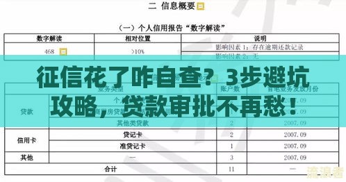 征信花了咋自查？3步避坑攻略，贷款审批不再愁！