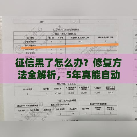 征信黑了怎么办？修复方法全解析，5年真能自动消失吗？