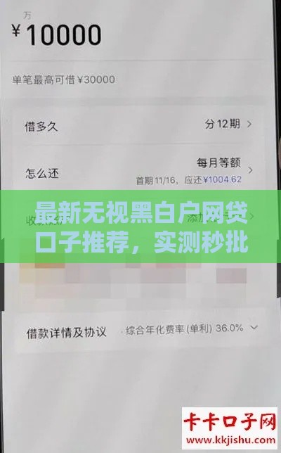 最新无视黑白户网贷口子推荐，实测秒批到账
