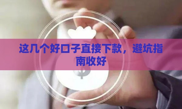 这几个好口子直接下款，避坑指南收好