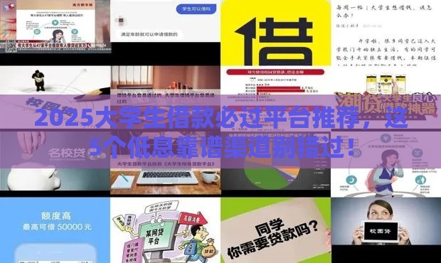 2025大学生借款必过平台推荐，这5个低息靠谱渠道别错过！