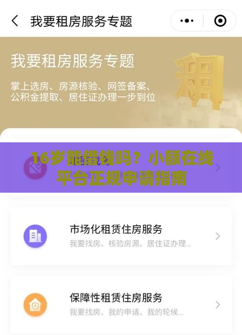 16岁能借钱吗？小额在线平台正规申请指南