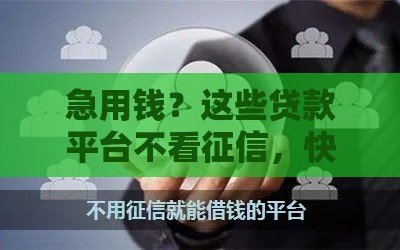 急用钱？这些贷款平台不看征信，快速到账！