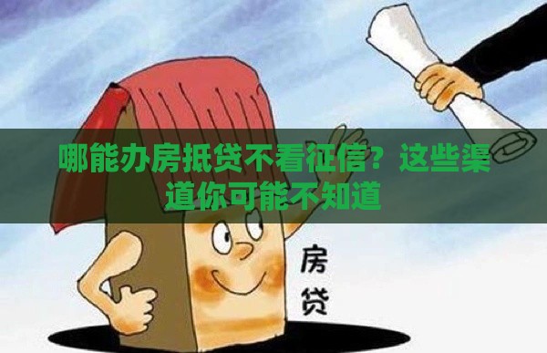 哪能办房抵贷不看征信？这些渠道你可能不知道
