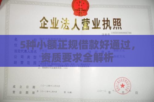 5种小额正规借款好通过，资质要求全解析