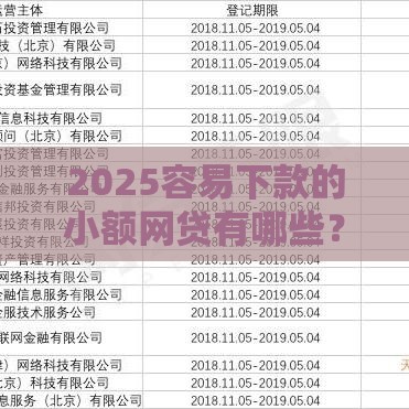 2025容易下款的小额网贷有哪些？这8个平台门槛低秒到账