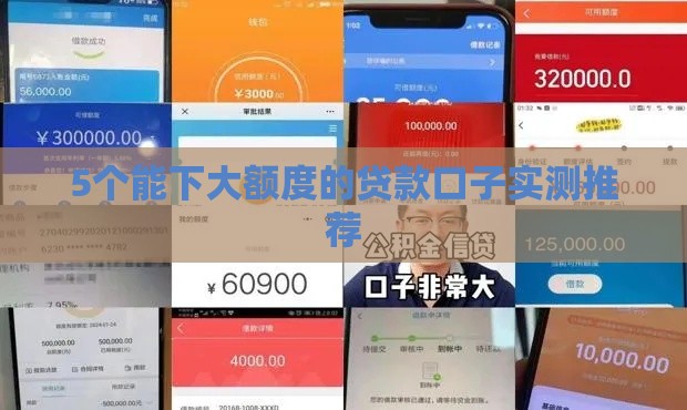 5个能下大额度的贷款口子实测推荐