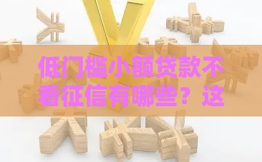 低门槛小额贷款不看征信有哪些？这几种方式你知道吗