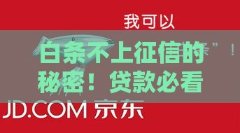 白条不上征信的秘密！贷款必看这3个关键点