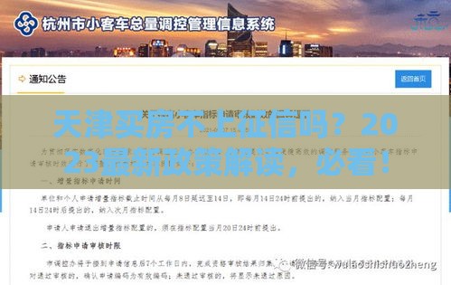 天津买房不上征信吗？2023最新政策解读，必看！