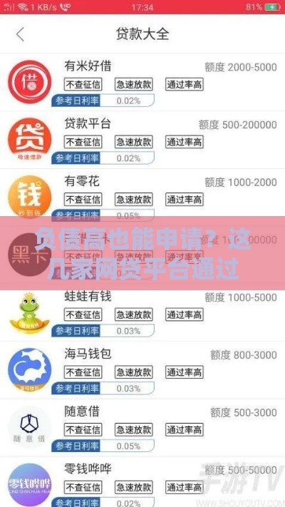 负债高也能申请?这几家网贷平台通过率更高! 负债高也能申请?这几家网贷平台通过率更高!