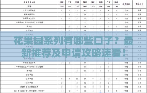 花果园系列有哪些口子？最新推荐及申请攻略速看！